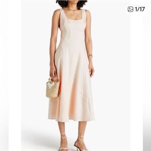 House of Harlow 1960 Cream Linen Blend Midi Dress. Size L